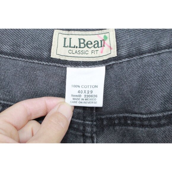 LL Bean Double L Jeans Classic Fit Straight Leg Black Size 40x29 - Picture 7 of 11